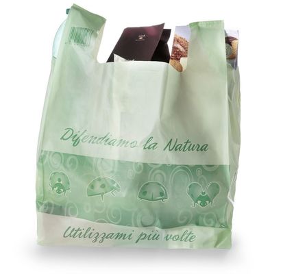 Bolsa de compras biodegradable de 15 micrones de compost