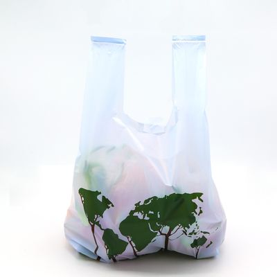 AISUN Personalizar Impreso Venta directa de fábrica 100% biodegradable PLA PBAT bolsas de compras compostables para el supermercado