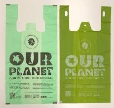 Logotipo personalizado T-shirt compostable industrial para el hogar bolsa de compras biodegradable de PLA para supermercado de comestibles