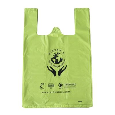 Bolsa de compras biodegradable para el hogar verde para venta al por menor