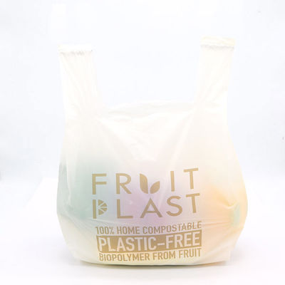 Bolsa de compras biodegradable 100% compostable verde azul blanco OEM