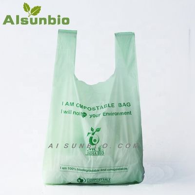 Bolsa de compras biodegradable de origen OEM PBAT PLA Almidón de maíz EN13432