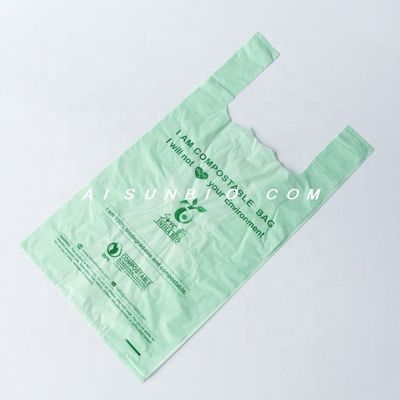 Bolsa de compras biodegradable de origen OEM PBAT PLA Almidón de maíz EN13432