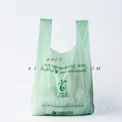 Bolsa de compras biodegradable de origen OEM PBAT PLA Almidón de maíz EN13432