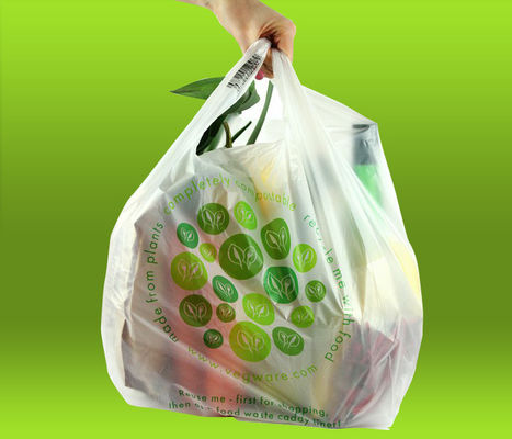 Bolsa de compras biodegradable de PLA plástico compostable personalizado