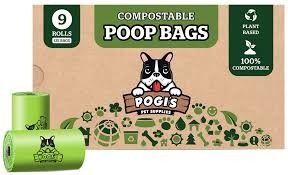 Amigable al medio ambiente 100% biodegradable y compostable Mayorista de mascotas Bolsas de caca de perros Bolsas de basura de perros Logotipo OEM sostenible Acepta 15 micrones BPI