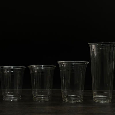 Copas de plástico desechables copa de cerveza copa pla bebida fría té de leche personalizado 12 16 21 oz copa biodegradable
