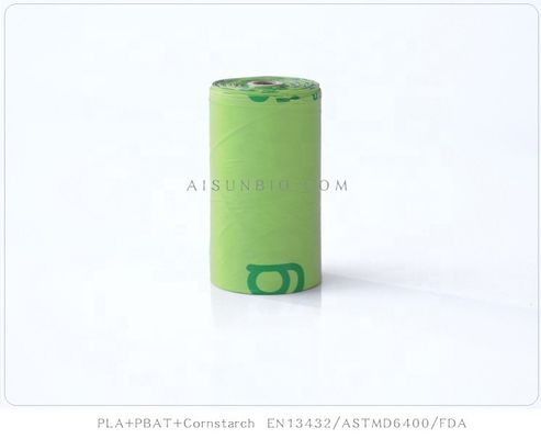 Bolso de basura de excremento para perros de mascotas Basado en almidón de maíz biodegradable con aroma a lavanda Eco-friendly Portador de bolsas de plástico al aire libre 15 micrones