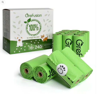 Saco de caca para perros compostable desechable para basura certificado TUV