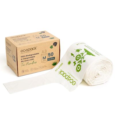 ASTMD6400 Bolsas de contenedores de contenedores compostables certificados para basura 8L 10L 15L