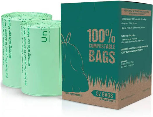 Las bolsas de compostaje ecológicamente compostables para residuos están certificadas BPI