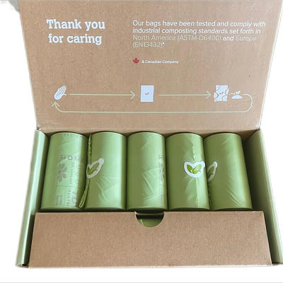 Saco de basura biodegradable y respetuoso con el medio ambiente para animales domésticos Residuos de caca almidón de maíz