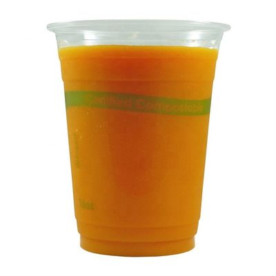Tazas de PLA biodegradables y compostables transparentes para té de café y soda