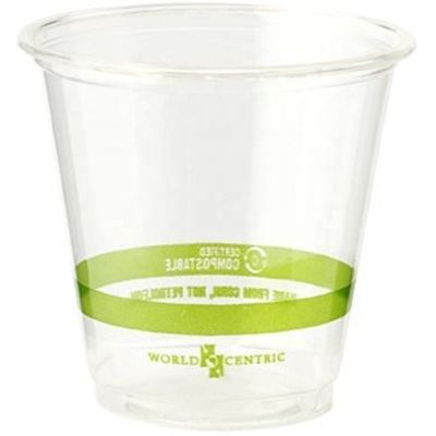 Tazas de PLA biodegradables y compostables transparentes para té de café y soda