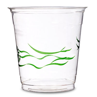 Tazas de PLA biodegradables desechables con tapa para jugo de hielo y bebida fría