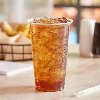 Tazas de PLA biodegradables desechables con tapa para jugo de hielo y bebida fría