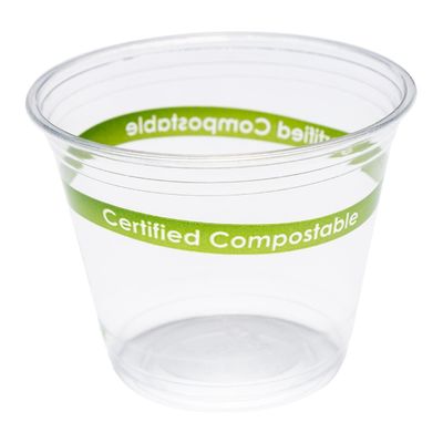Tazas de PLA biodegradables transparentes a granel para café expreso personalizadas