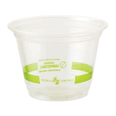 PLA Biocompostable Tazas claras con tapas 16 oz Taza de té de leche para beber