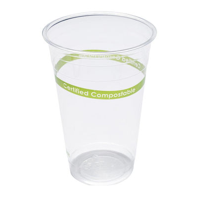 PLA Biocompostable Tazas claras con tapas 16 oz Taza de té de leche para beber
