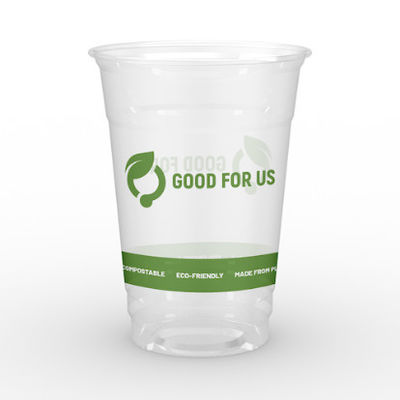 PLA Biocompostable Tazas claras con tapas 16 oz Taza de té de leche para beber